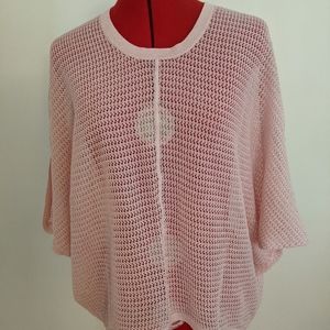 All Saints pink mesh cotton top